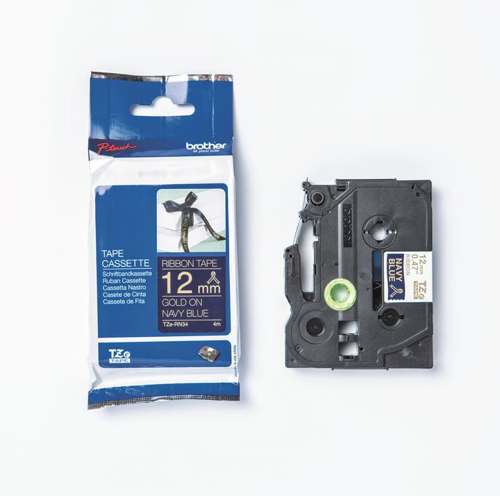 Produktbild Brother TZe-RN34 (1.20 cm, Blau, Gold)