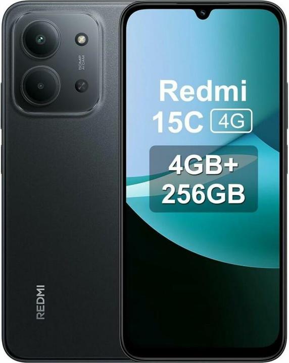 Actual product image Xiaomi Redmi 15C 4G (256 GB, Midnight Black, 6.90", Dual SIM, 4G)