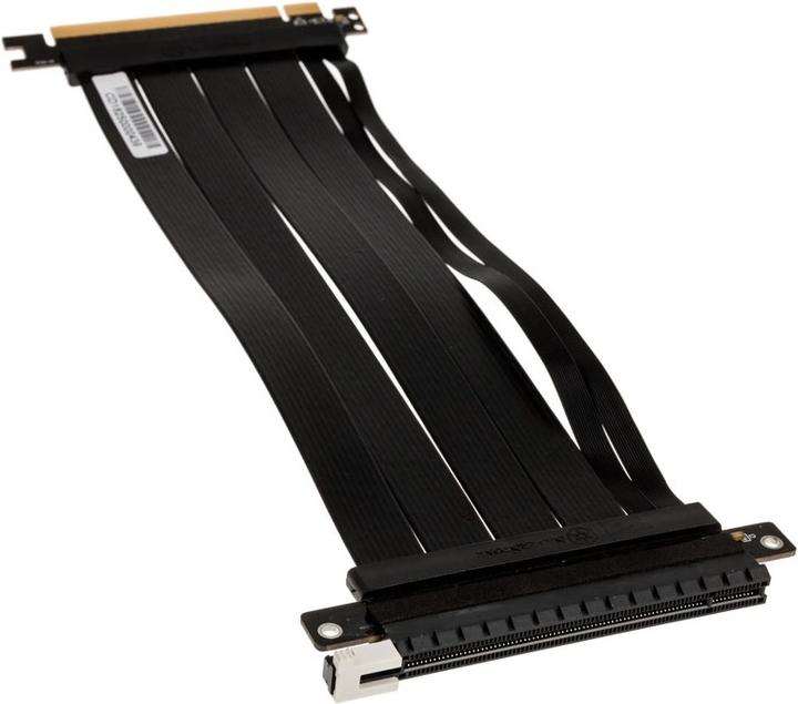 Produktbild Silverstone Riser Flachband-Kabel, 22cm - schwarz (22 cm, PCIe)