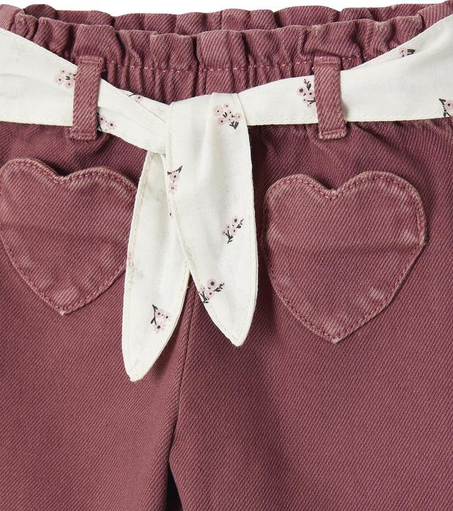 Actual product image Vertbaudet Weite Mädchen Baby Hose mit Dehnbund und Stoffgürtel (80)