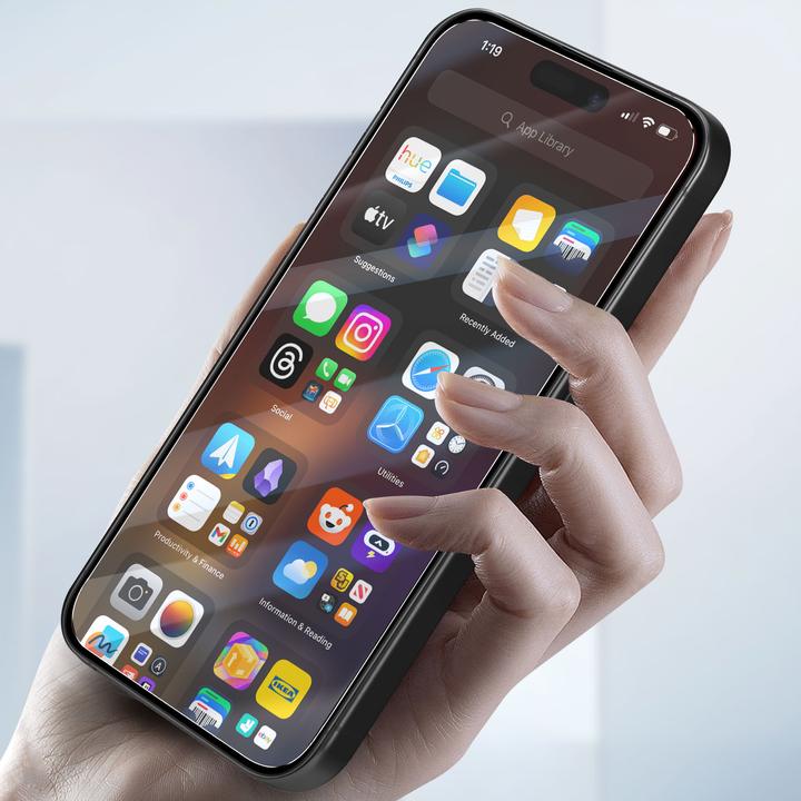 Actual product image Mayaxess CrystalGuard screen film (1 pcs., Apple iPhone 15 Pro)