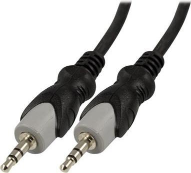 Produktbild Deltaco MM-150 - 3.5mm - 2 m - Schwarz - Grau (2 m, AUX Kabel)