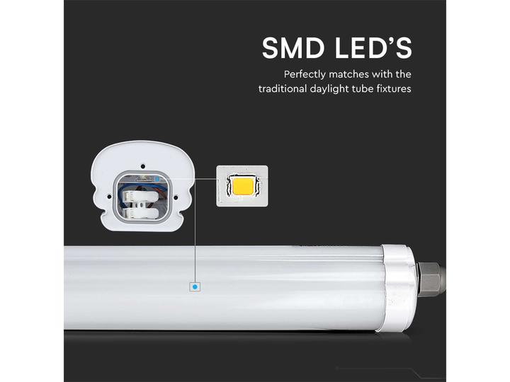 Produktbild V-TAC LED-Feuchtraumleuchte VT-1249S, EEK: E, 36W, 4320lm, 4000K, 1200mm (4320 lm)