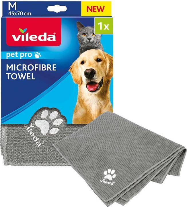 Produktbild Vileda Pet Pro Microfaser-Handtuch M (grau, Gr??e M, 45 x 70cm) (Katze, Hund)