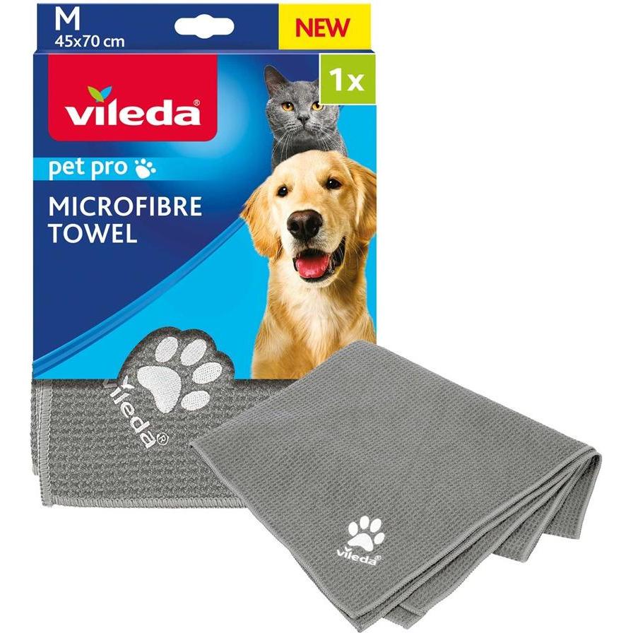 Thumbnail - Vileda, Reisehandtuch, Pet Pro Microfaser-Handtuch M (grau, Gr??e M, 45 x 70cm), Grau, (45 x 70 cm)