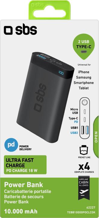 Produktbild SBS Pocket Power Bank (10000 mAh, 37 Wh)