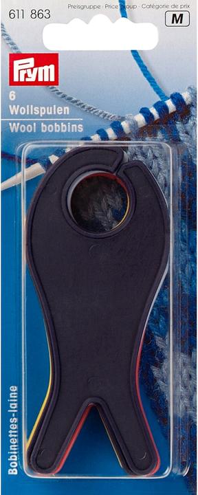Produktbild Prym Wollspulen gross farbig sortiert Karte 6 Stk., Kunststoff