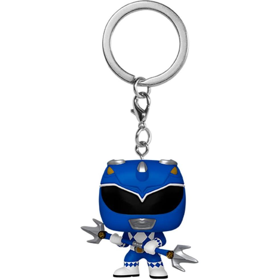 Funko, Portachiavi, Power Rangers 30th présentoir porte-clés Pocket POP! Vinyl Blue Ranger 4 cm (1), Blu
