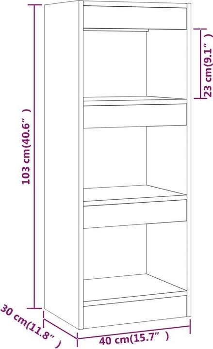 Produktbild vidaXL Bücherregal (40 x 30 x 103 cm)