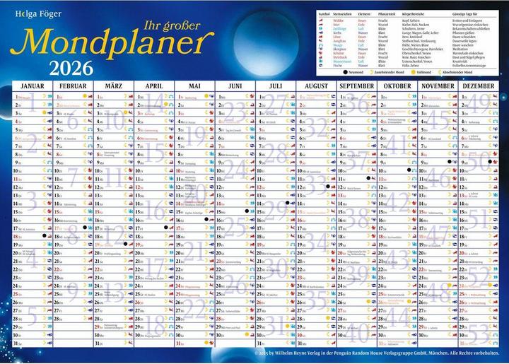 Actual product image Heyne Ludwig Taschenkalender Der grosse Mondkalender Tag für Tag (A5)
