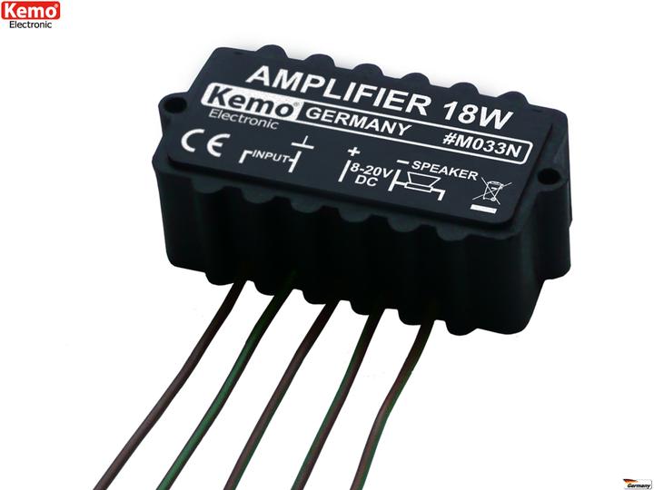 Actual product image Kemo M033N Amplificatore mono Componente sfuso 9 V/DC, 12 V/DC, 18 V/DC, 20 V/DC 18 W