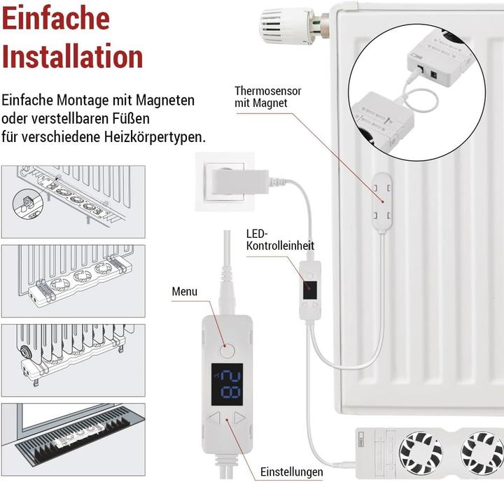 Produktbild Emos Heizkörperventilator DUO, weiss