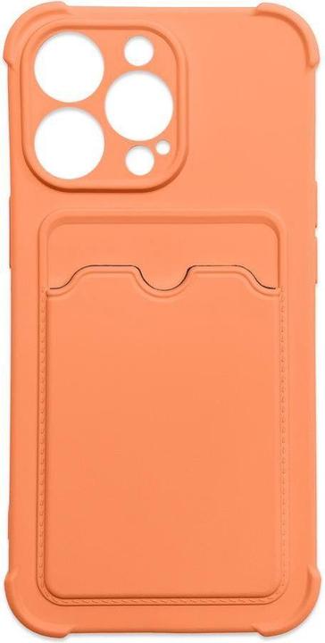 Hurtel Card Armor Case Pouch Cover for iPhone 12 Pro Card Wallet Silicone Air Bag Armor Case Orange (Apple iPhone 12 Pro)