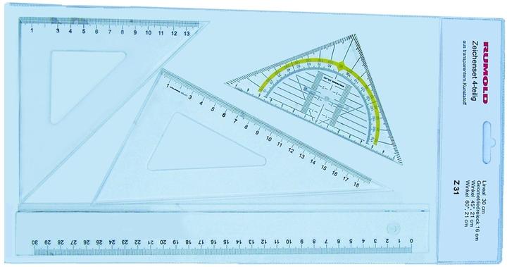 Rumold Kit de dessin Z 31 PP transparent 4 pièces (30 cm, Matières plastiques)