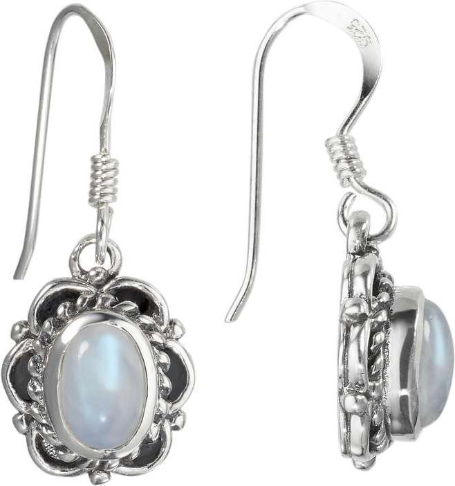 Actual product image Bijouteria Dangle earrings (Silver 925, Rainbow Moonstone)