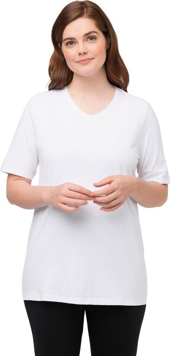 Produktbild Ulla Popken T-Shirts, 2er-Pack, V-Ausschnitt, Halbarm (50, 52)