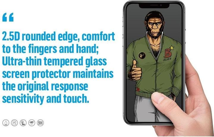 Actual product image BlueO Other 5D Mr. Monkey Glass - for Samsung Galaxy A36 5G black (Strong Lite) (Samsung Galaxy A36)