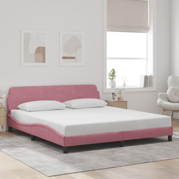 Actual product image vidaXL Bed frame with velvet headboard (180 x 200 cm)