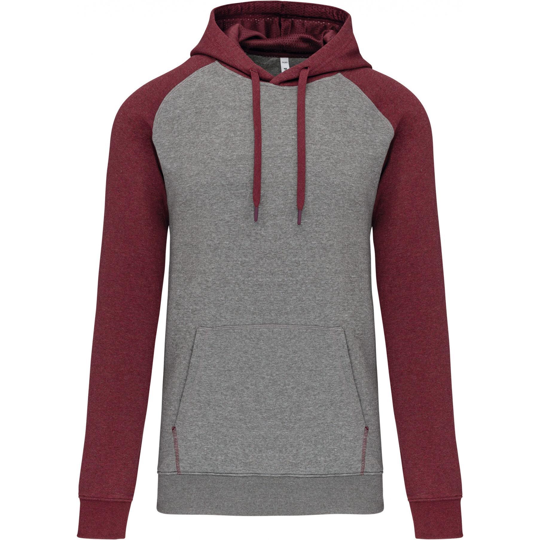 Proact, Herren, Pullover, Sweatshirt zweifarbige Kapuze, Grau, (L)