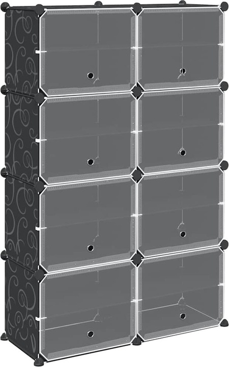 Actual product image VidaXL Shelving system with 8 cubes and doors Black PP