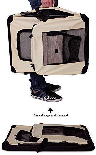 Actual product image Dibea Double Dog Transport Box (Cat, Dog, Foldable, Lockable, Breathable, Washable)