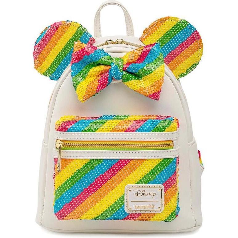 Loungefly, Kindergartentasche, Disney Minnie Rainbow Rucksack 26cm, Mehrfarbig