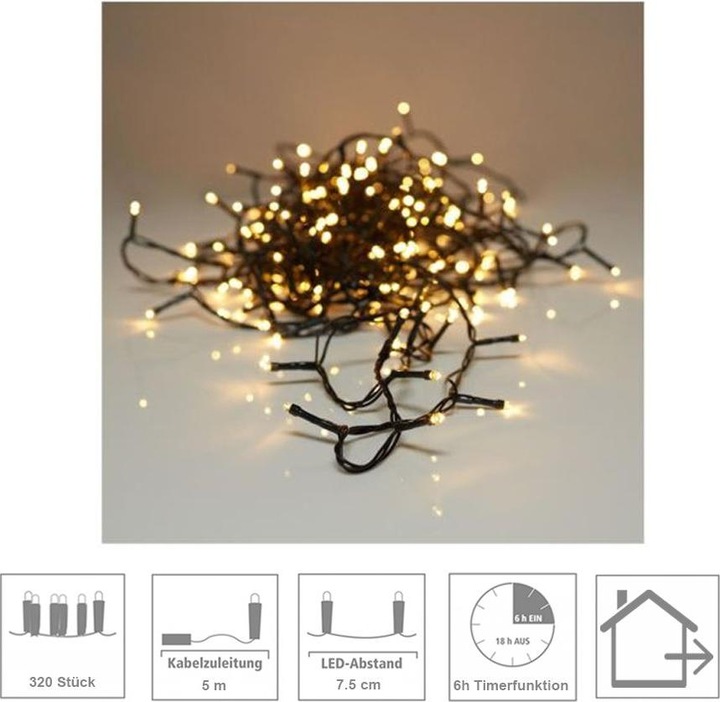 Actual product image Ekström LED outdoor light chain 320 LED 18m (24 m)