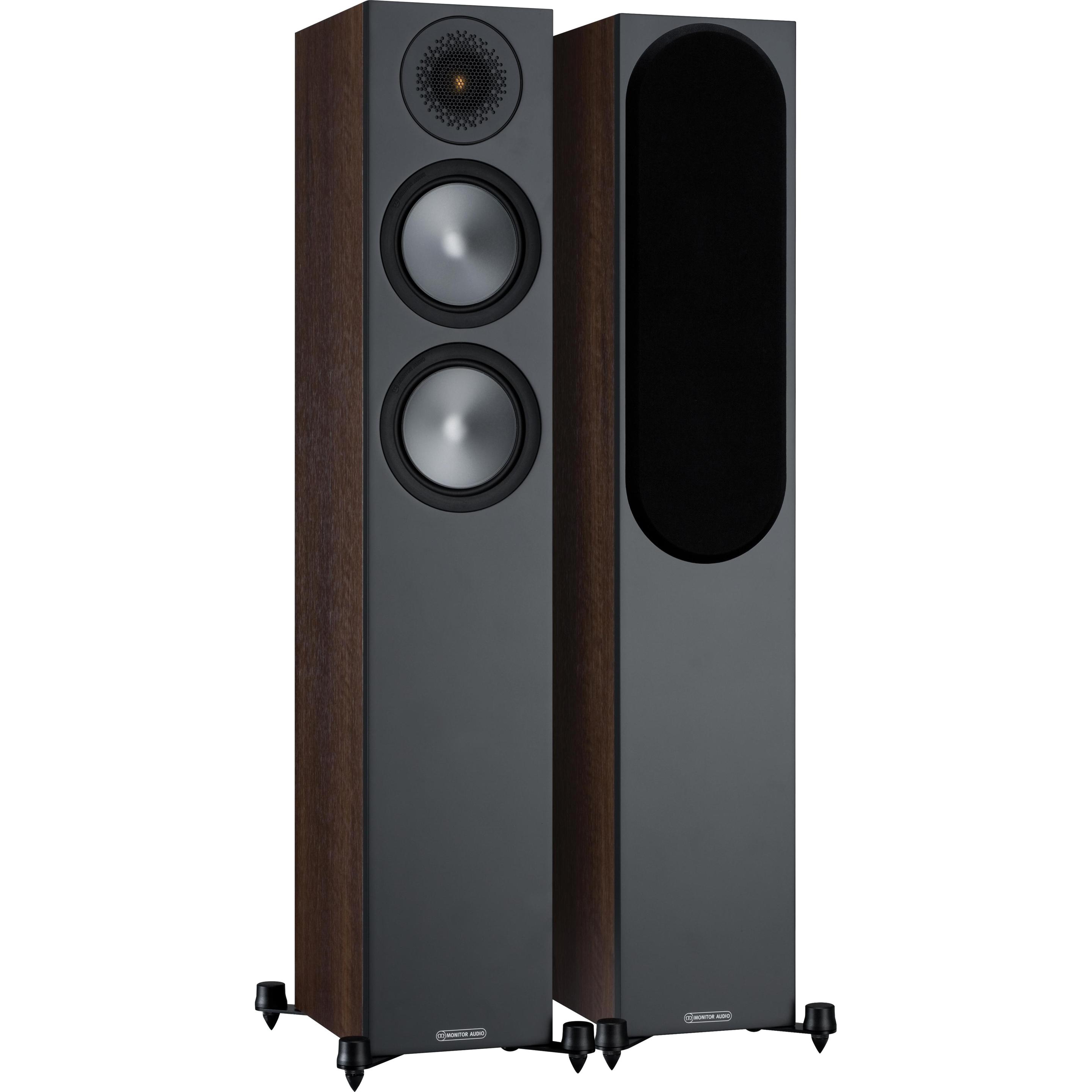 Monitor Audio Standlautsprecher Paar Bronze 200 Schwarze Walnuss (1 Paar, 120 W) (SB6G200WN)
