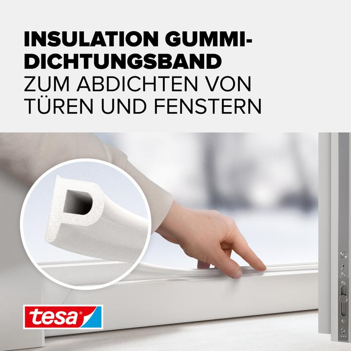 Actual product image tesa tesamoll CLASSIC P-profile window seal, rubber seal for insulation