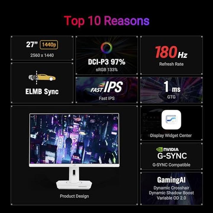 Image du produit ASUS ROG Strix XG27ACS-W (2560 x 1440 pixels, 27")