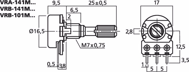 Image du produit Monacor Potentiomètre