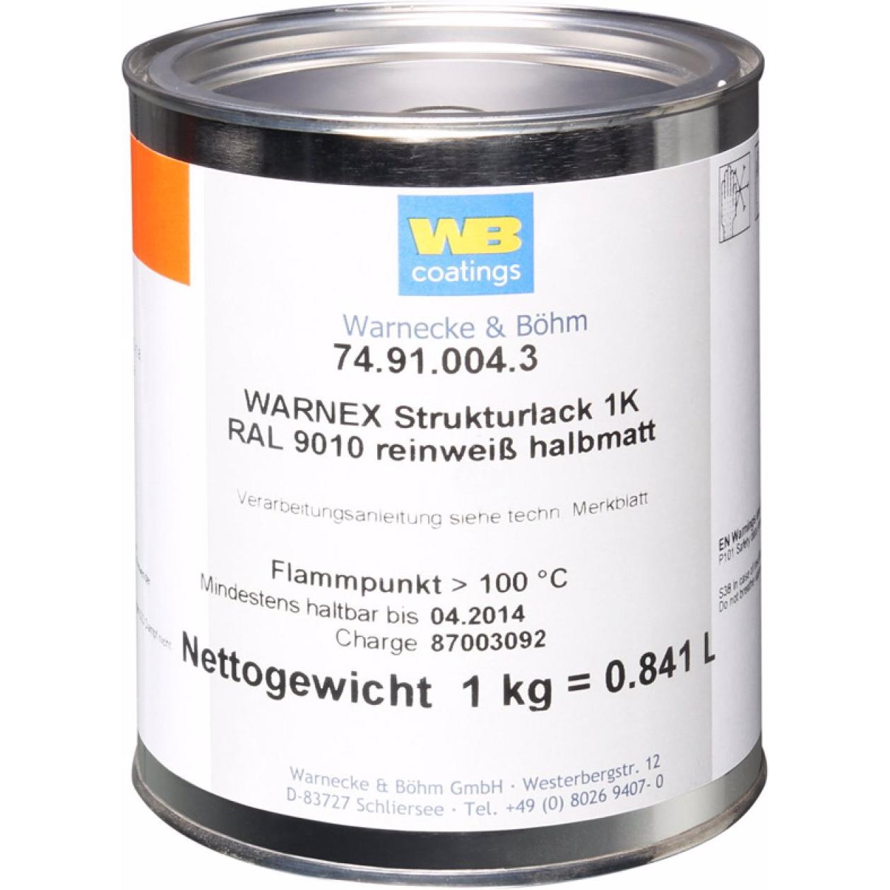 WB Coatings 0131 WHI Strukturlack weiss, Lautsprecher Bauteile, Weiss