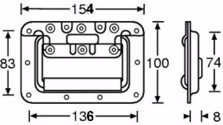Actual product image Adam Hall 34082 BLK Folding handle medium