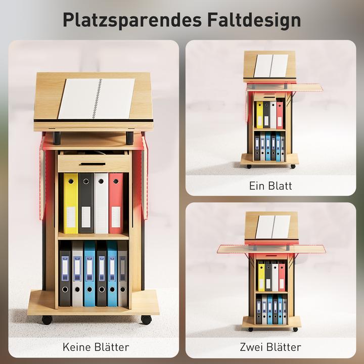 Image du produit Homcom Podiumsständer Spanplatte, Metall Eiche