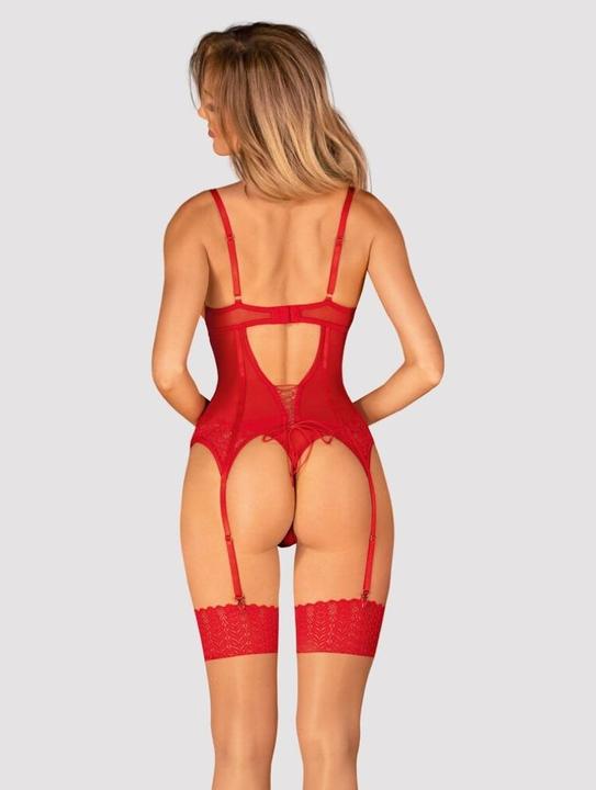 Image du produit Obsessive - Corset et String Ingridia - Rouge (XL)