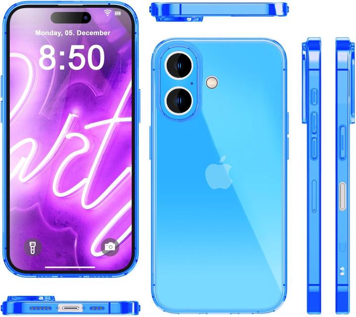 Immagine prodotto Nalia Copertura in silicone trasparente al neon (Apple iPhone 16)