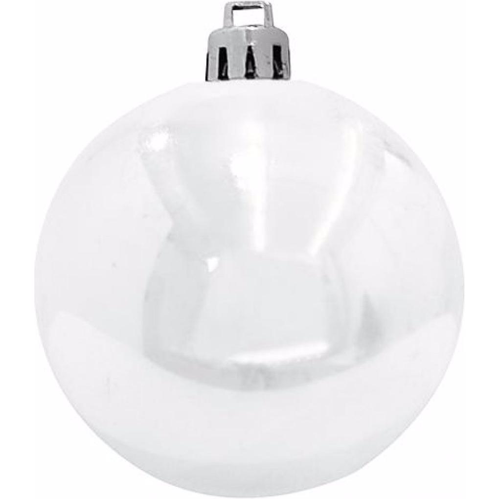 Europalms, Christbaumschmuck, Dekokugel 10cm, weiss 4x (4 -teilig)
