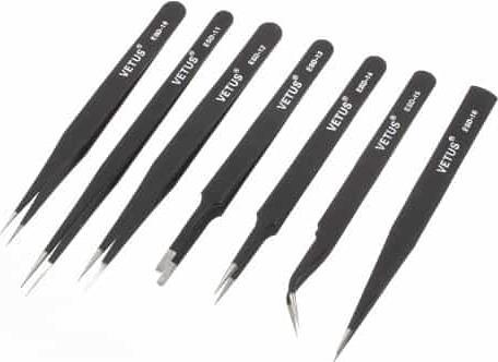 Ueli Express 7 in 1 Profi Metall Pinzetten Set ESD Safe