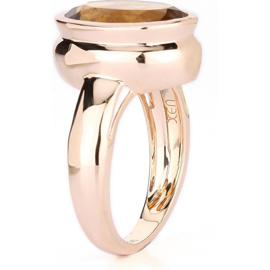 Thumbnail - Xen, Ring, Ring mit champagner Quarz 925 Sterlingsilber rosèvergoldet, (56, 925 Silber)