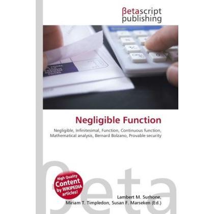 Negligible Function, Fachbücher von Lambert M. Surhone, Miriam T. Timpledon, Susan F. Marseken