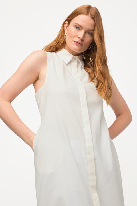 Produktbild Ulla Popken Bluse, Leinenmix, Hemdkragen, Taschen, ärmellos (46, 48)