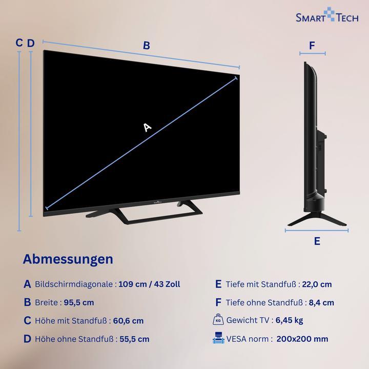 Immagine prodotto Smart Tech 43" Google TV QLED (43QG06V) (43", QLED, 4K)