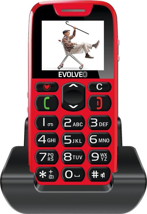 Actual product image Evolveo EasyPhone EP-500-RED mobile phone (1.8") Senior phone (1.80")