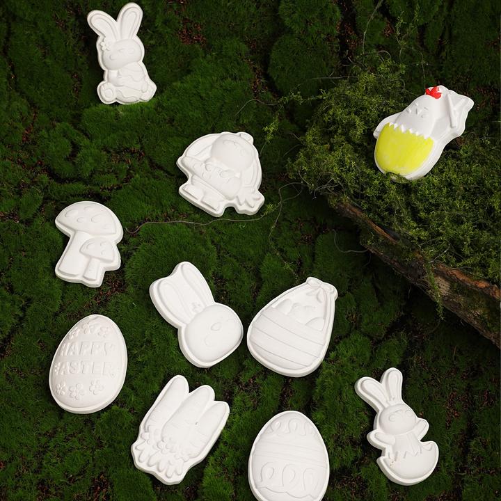 Actual product image Activity Board 10 pieces/set, Easter Mini Plasters Kit, unpainted plaster figures decorations, inspire