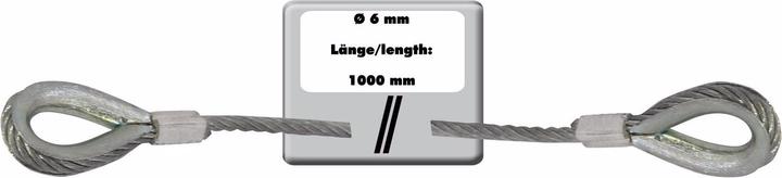 Actual product image Eurolite Steel cable 1000x6mm silver with thimble