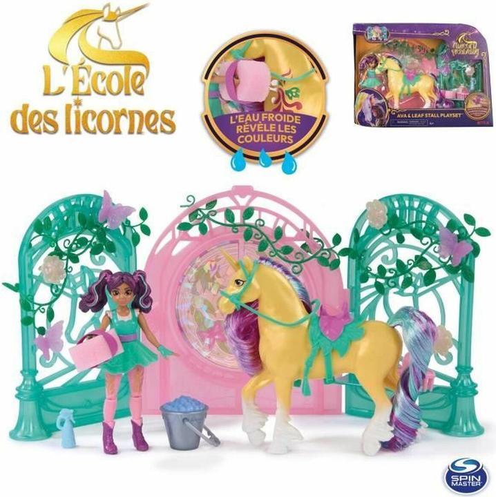 Actual product image Unicorn Academy - Small Doll Ava & Leaf Stable Playset