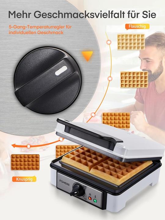 Image du produit Fohere Waffeleisen mit Antihaftbeschichtung
