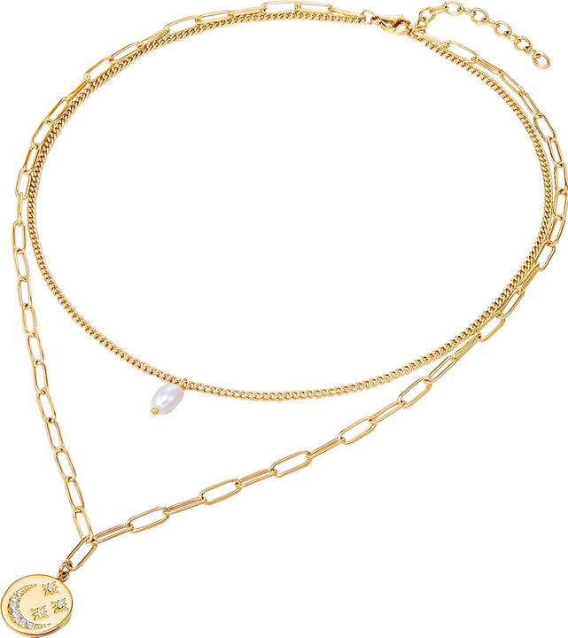 Immagine prodotto Valero Pearls Catena da donna in acciaio inossidabile Preciosa con perle d'acqua dolce in oro giallo 38,0/43,0 cm (Acciaio inossidabile, 38 cm)