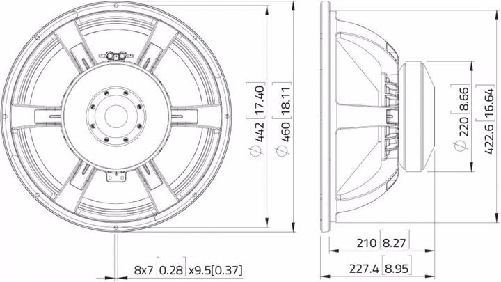 Image du produit Lavoce SAF184.03/4 Subwoofer 18", ferrite, saladier en aluminium (1 pièce)
