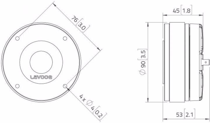 Actual product image Lavoce DF10.14 1" compression driver, ferrite